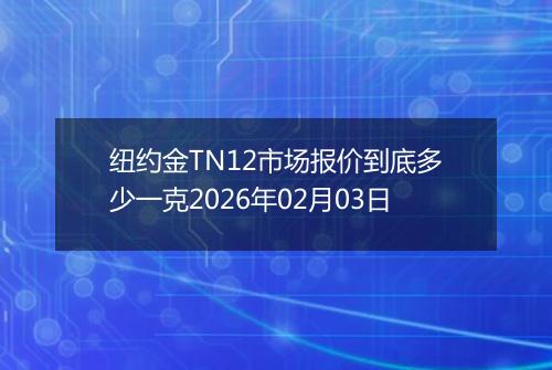 纽约金TN12市场报价到底多少一克2026年02月03日