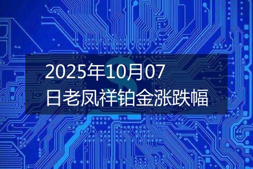 2025年10月07日老凤祥铂金涨跌幅