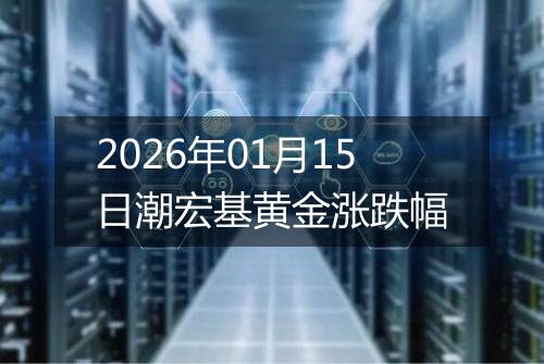 2026年01月15日潮宏基黄金涨跌幅