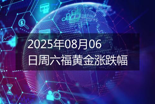 2025年08月06日周六福黄金涨跌幅