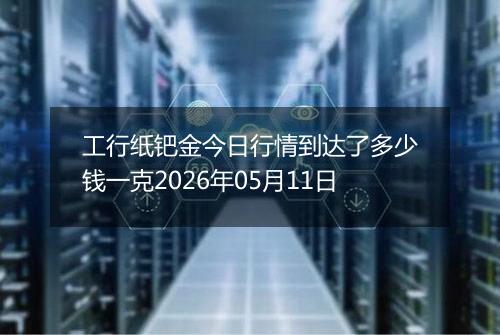 工行纸钯金今日行情到达了多少钱一克2026年05月11日