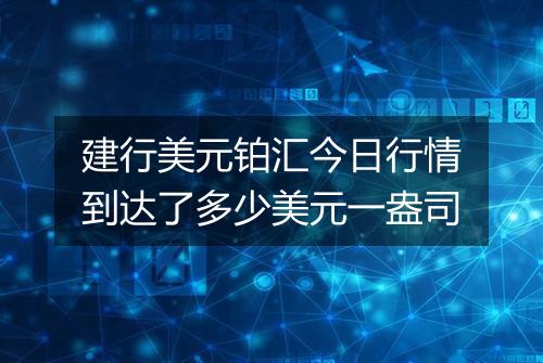 建行美元铂汇今日行情到达了多少美元一盎司