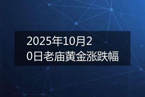 2025年10月20日老庙黄金涨跌幅