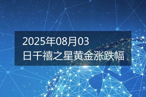 2025年08月03日千禧之星黄金涨跌幅