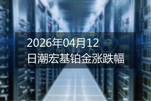 2026年04月12日潮宏基铂金涨跌幅