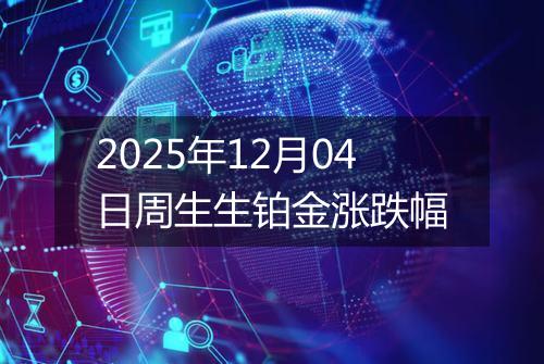 2025年12月04日周生生铂金涨跌幅