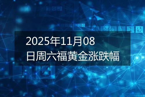 2025年11月08日周六福黄金涨跌幅