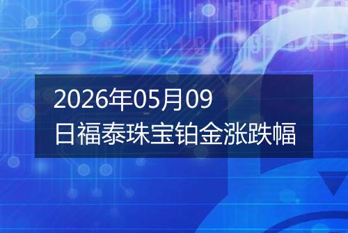 2026年05月09日福泰珠宝铂金涨跌幅
