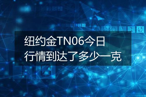 纽约金TN06今日行情到达了多少一克
