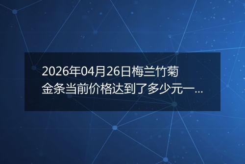 2026年04月26日梅兰竹菊金条当前价格达到了多少元一克2026年04月26日