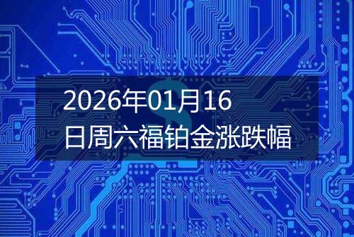 2026年01月16日周六福铂金涨跌幅