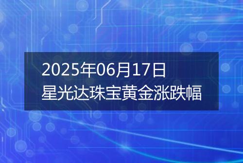 2025年06月17日星光达珠宝黄金涨跌幅