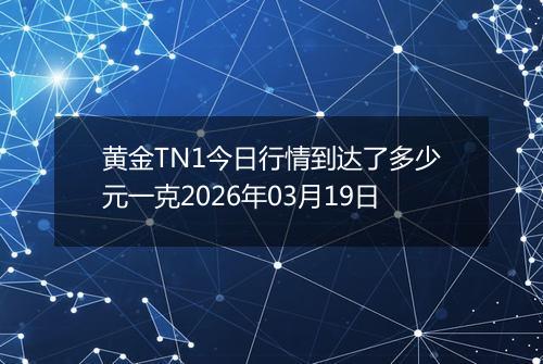 黄金TN1今日行情到达了多少元一克2026年03月19日