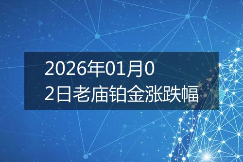 2026年01月02日老庙铂金涨跌幅