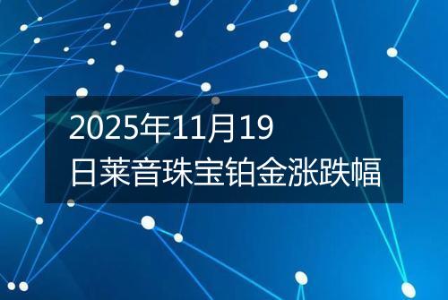 2025年11月19日莱音珠宝铂金涨跌幅