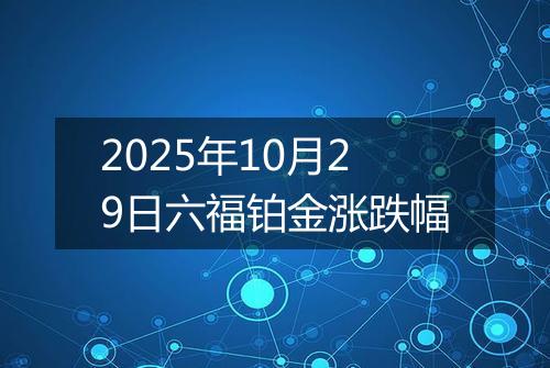 2025年10月29日六福铂金涨跌幅
