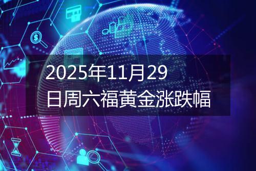 2025年11月29日周六福黄金涨跌幅