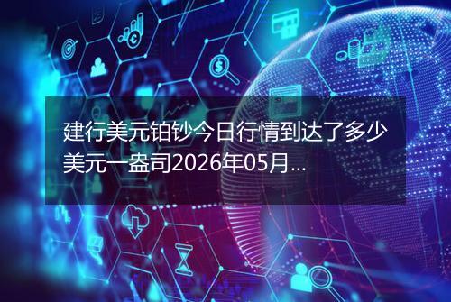 建行美元铂钞今日行情到达了多少美元一盎司2026年05月24日