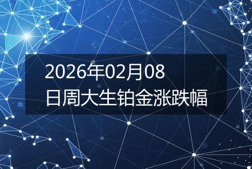 2026年02月08日周大生铂金涨跌幅