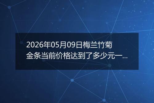 2026年05月09日梅兰竹菊金条当前价格达到了多少元一克2026年05月09日