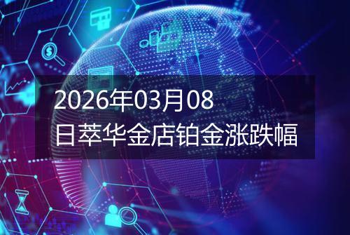 2026年03月08日萃华金店铂金涨跌幅