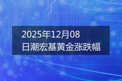 2025年12月08日潮宏基黄金涨跌幅