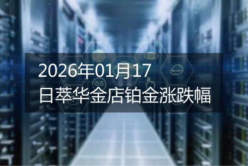 2026年01月17日萃华金店铂金涨跌幅