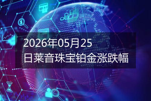 2026年05月25日莱音珠宝铂金涨跌幅
