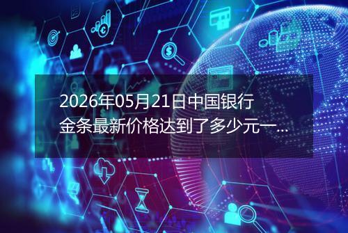2026年05月21日中国银行金条最新价格达到了多少元一克