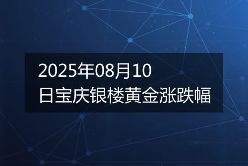 2025年08月10日宝庆银楼黄金涨跌幅