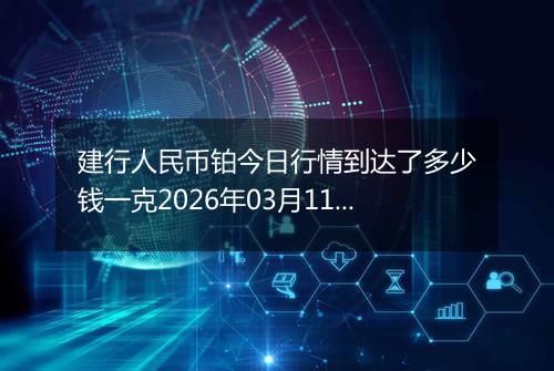 建行人民币铂今日行情到达了多少钱一克2026年03月11日