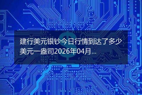 建行美元银钞今日行情到达了多少美元一盎司2026年04月24日