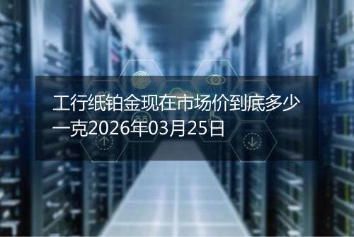 工行纸铂金现在市场价到底多少一克2026年03月25日
