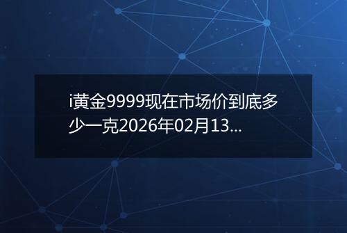 i黄金9999现在市场价到底多少一克2026年02月13日