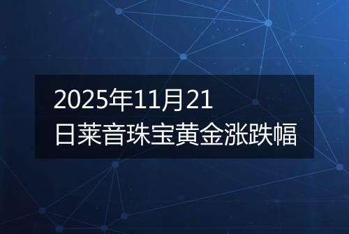 2025年11月21日莱音珠宝黄金涨跌幅