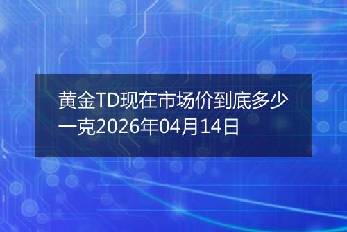 黄金TD现在市场价到底多少一克2026年04月14日