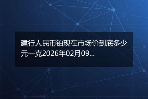 建行人民币铂现在市场价到底多少元一克2026年02月09日