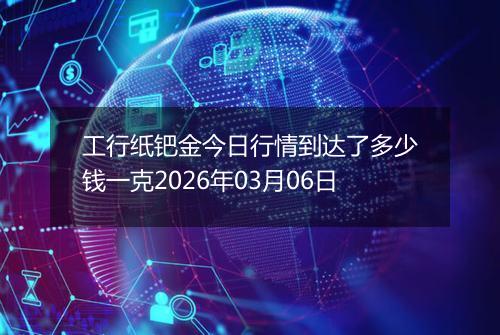 工行纸钯金今日行情到达了多少钱一克2026年03月06日