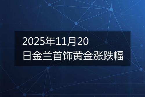 2025年11月20日金兰首饰黄金涨跌幅