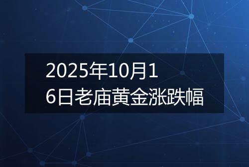 2025年10月16日老庙黄金涨跌幅