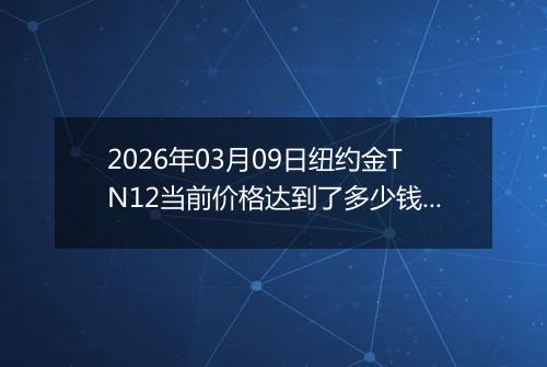 2026年03月09日纽约金TN12当前价格达到了多少钱一克2026年03月09日