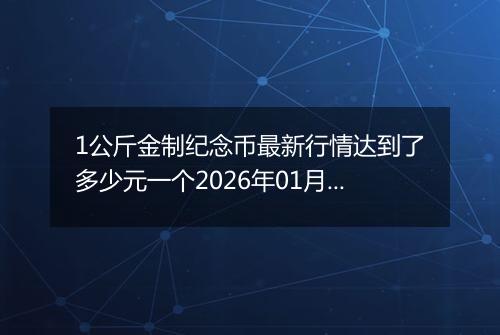 1公斤金制纪念币最新行情达到了多少元一个2026年01月29日