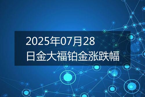 2025年07月28日金大福铂金涨跌幅