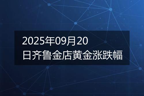 2025年09月20日齐鲁金店黄金涨跌幅