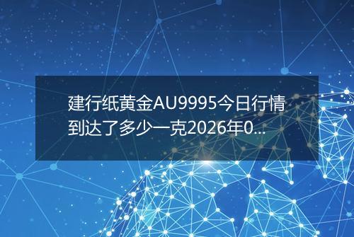 建行纸黄金AU9995今日行情到达了多少一克2026年04月29日