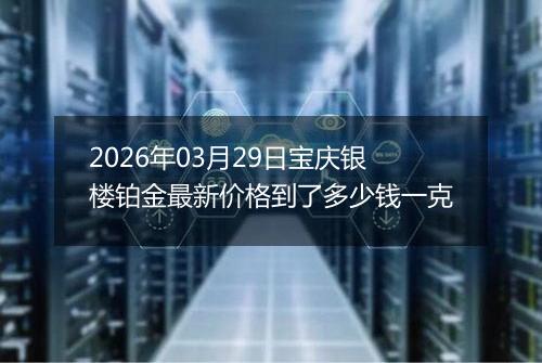 2026年03月29日宝庆银楼铂金最新价格到了多少钱一克