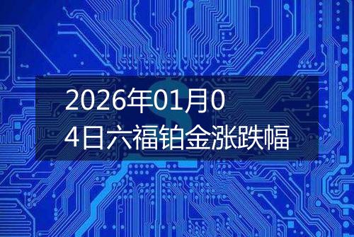 2026年01月04日六福铂金涨跌幅