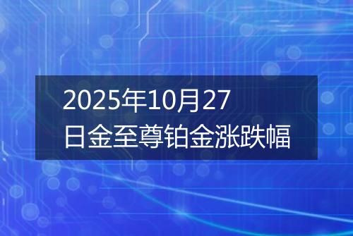 2025年10月27日金至尊铂金涨跌幅