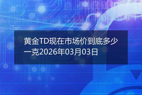 黄金TD现在市场价到底多少一克2026年03月03日