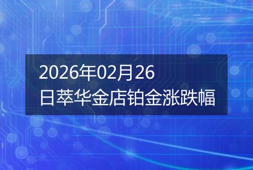 2026年02月26日萃华金店铂金涨跌幅